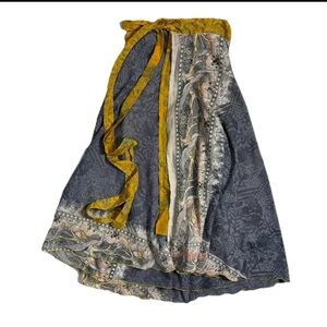Gorgeous Vintage Wrap Skirt Silk Blend Indian Reversible Size XS to S